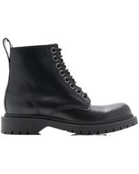 Givenchy - Lace-Up Leather Biker Boots - Lyst