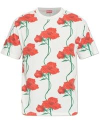 KENZO - Archive Rose Crewneck T-Shirt - Lyst