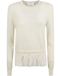 McQueen - Cobweb Lace Wool Cashmere Sweater - Lyst