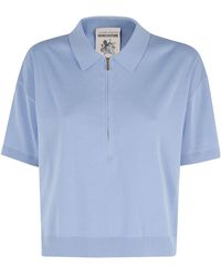 Semicouture - Ambre Zipped Polo Top - Lyst