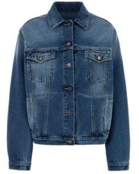 Prada - Button-Up Denim Jacket - Lyst