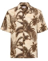 Moncler - Cotton Linen Blend Short Sleeve Shirt - Lyst