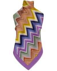 Missoni - Zigzag-Print Halterneck Cotton Blouse - Lyst