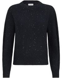 Brunello Cucinelli - Sparkling Dazzling Cashmere And Wool Ribbed Sweater - Lyst