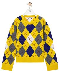 Loewe - Argyle Crewneck Knitted Jumper - Lyst