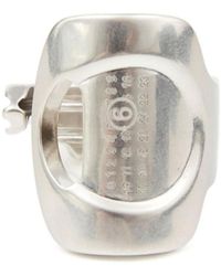 MM6 by Maison Margiela - Numeric Cut-Out Open Ring - Lyst