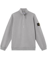 Stone Island - Regular-Fit Half-Zip Sweatshirt With Ribbed Inserts - Lyst
