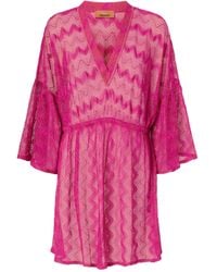 Missoni - Zig-Zag V-Neck Mini Dresses - Lyst