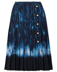 Altuzarra - Tullius Pleated Printed Crepe De Chine Midi Skirt - Lyst
