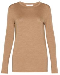 Max Mara - Mxmvicini Long-Sleeved Crewneck Ribbed Top - Lyst