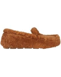 Prada - Logo Plaque Round Toe Loafers - Lyst
