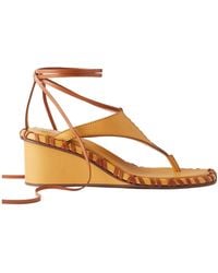 Zimmermann - Alchemy Leather Wedge Thong Sandals - Lyst
