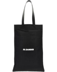 Jil Sander - Logo-Print Large Open Top Tote Bag - Lyst