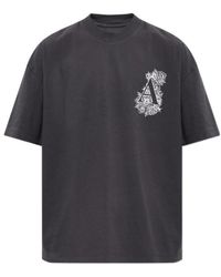 AllSaints - Floral Letter Graphic Short Sleeve T-Shirt - Lyst