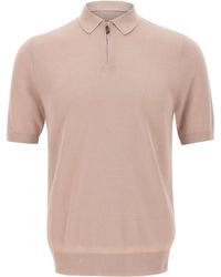 Eleventy - Half-Zip Knitted Polo Shirt - Lyst