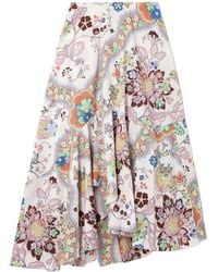 Etro - Butterfly-Print Floral Dress - Lyst