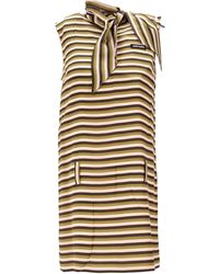 Miu Miu - Silk Striped Mini Dress - Lyst