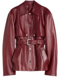 Sportmax - X Belted Leather Jacket - Lyst
