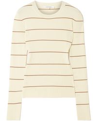 FRAME - Striped Ribbed T-Shirt - Lyst