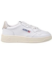 Autry - Medalist Low Smooth Calfskin Trainers With Carved Logo - Lyst