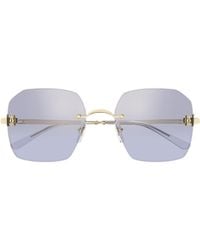 Cartier - Frameless Geometric Sunglasses - Lyst