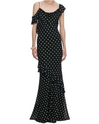 Self-Portrait - Polka Dot Georgette Maxi Dress - Lyst