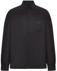 Prada - Triangle-Logo Button-Up Shirt Jacket - Lyst