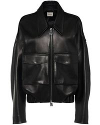 KHAITE - Owey Zip-Up Leather Jacket - Lyst