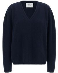 Be You - Relaxed V-Neck Knitted Sweater - Lyst