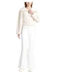 Ganni - High-Waisted Flared Denim Trousers - Lyst