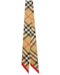 Burberry - Check-Pattern Silk Scarf - Lyst