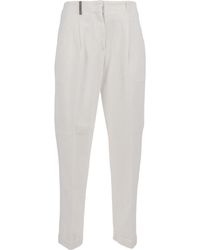 Peserico - Pleated Straight Leg Trousers - Lyst