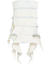 Y. Project - Strapless Asymmetric Hem Denim Top - Lyst