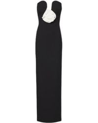 Roland Mouret - Floral-Appliqué Crêpe Bustier Gown - Lyst