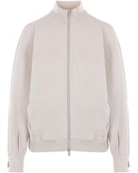 Brunello Cucinelli - Long Sleeved Zip-Up Sweatshirt - Lyst