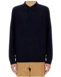 Paul Smith - Long-Sleeve Knitted Polo Shirt - Lyst
