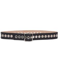 McQueen - Eyelet Detailed Buckle Belt - Lyst