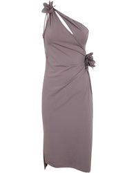 Coperni - One-Shoulder Flower Midi Gown Dress - Lyst