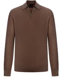 ZEGNA - Long Sleeve Polo Jumper - Lyst