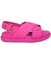 Marni - Fussbet Leather Sandals - Lyst