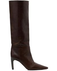 Brunello Cucinelli - Monili Leather Knee-High Boots - Lyst