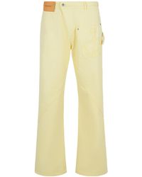 JW Anderson - Jw Anderson Logo Patch Twisted Leg Workwear Pants - Lyst