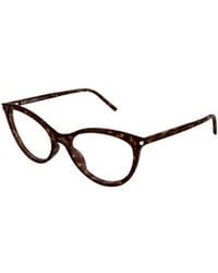 Saint Laurent - Eyewear Logo Printed Cat-Eye Frame Glasses - Lyst