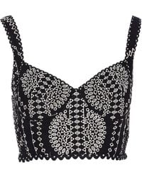 Charo Ruiz - Goldie Scalloped-Hem Embroidered Crop Top - Lyst