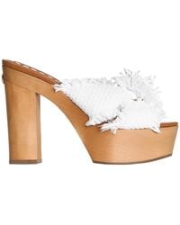 Dolce & Gabbana - Frayed Wedge Sandals - Lyst