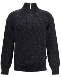 Herno - Laminar Mélange Half-Zip Knitted Sweater - Lyst
