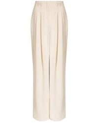 Alberta Ferretti - Wide-Leg Tailored Trousers With Pleats - Lyst