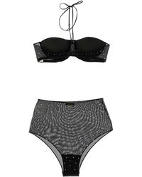 Oséree - Crystal-Embellished Mesh Bra Set - Lyst