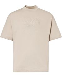 Emporio Armani - Logo Embroidered Crewneck T-Shirt - Lyst