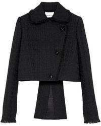 McQueen - Light Tweed Cropped Jacket - Lyst